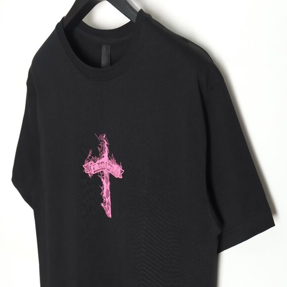 Chrome Hearts Pink Flame Cross T-Shirt - Picture 3 of 9